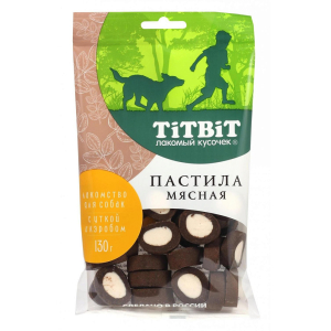 TiTBiT Лакомство для собак (пастила мясная с уткой и кэробом), 130г