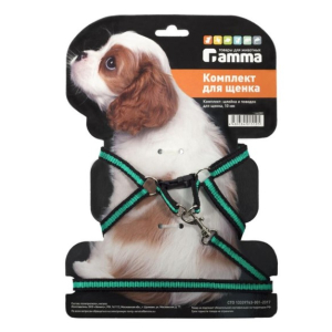 Gamma Комплект шлейка и поводок для щенка "Мегаполис", 280-340*85мм; 10*1300мм