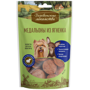 Деревенские лакомства Лакомство для собак мини-пород (медальоны из ягненка), 55г