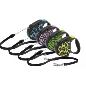 Поводок-рулетка "Flexi", "Safari" (М) трос, зеленая