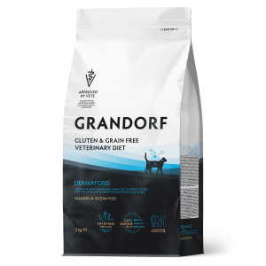 Grandorf VET CAT DERMATOSIS сухой корм для котов диетический, при дерматозах на основе бескостного лосося 2кг