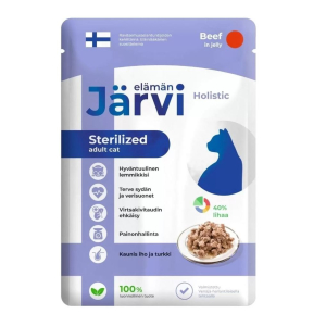 Jarvi влажный корм для стерилизованных кошек, желе (говядина) 85гр