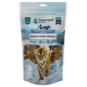 ТерриториЯ Амур Микс Печень+ Вымя говяжье лакомство сублимированное для кошек 45г