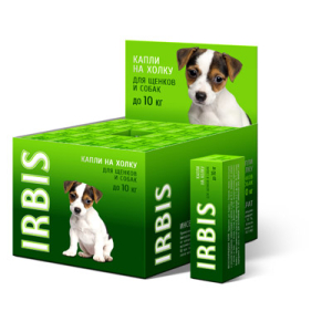 ИРБИС капли на холку для борьбы с блохами, вшами, клещами у щенков и собак до 10 кг, 1пипетка/1мл