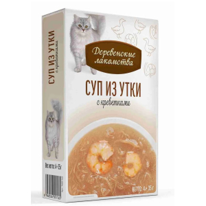 Деревенские лакомства Суп из утки с креветкой  (упаковка 4 шт, 35г)