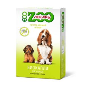 ЭКО ZOOЛЕКАРЬ биокапли на холку антипаразитарные для собак, 1 пипетка (2мл)