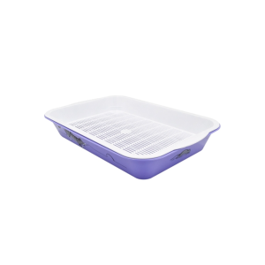 ZooExpress "ЕВА" Пластиковой туалет с сеткой и рисунком для кошек, 40х26,5х6,5 см