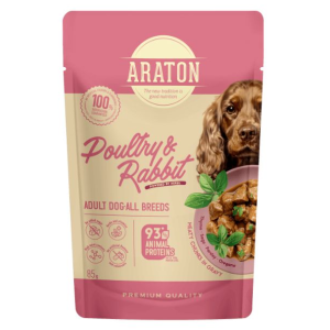 Nature's Protection ARATON Adult влажный корм для собак всех пород, кусочки в соусе (мясо птицы, кролик) 85гр