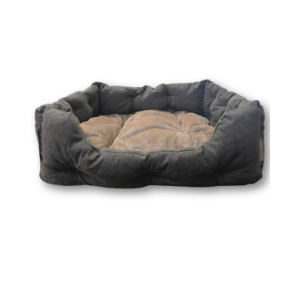 Лежанка для животных HAPPY FRIENDS "Добби", мебельная ткань, 48*58*17 см,  (съемная двухстороняя подушка из меха и мебельной ткани)