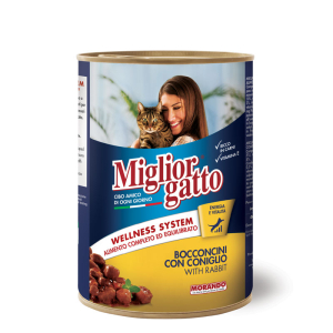 Miglior gatto Rabbit   для кошек кусочки в соусе с кроликом,405гр