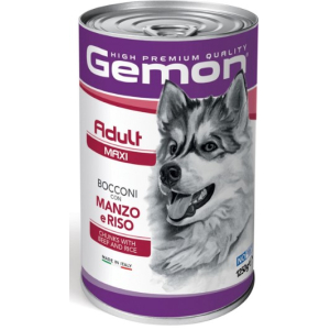 Gemon Dog MAXI Adult Beef / Rice  для собак крупных пород кусочки с говядиной и рисом ,1250г