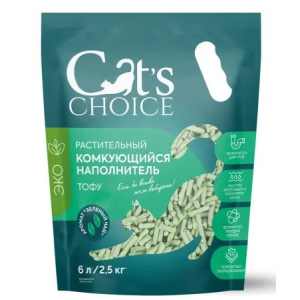 Cat's choice Наполнитель растительный комкующийся ароматом "Зеленый чай"