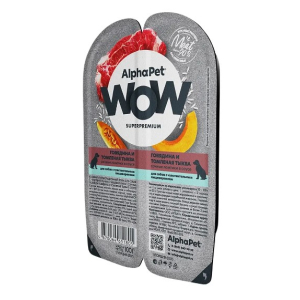 AlphaPet консерва для собак чувствительным пищеварением сочные ломтики говядины и томленая тыква в соусе, 100гр