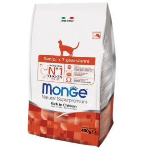 Monge Cat Daily Line Senior сухой корм  для пожилых кошек, с курицей,0,4кг