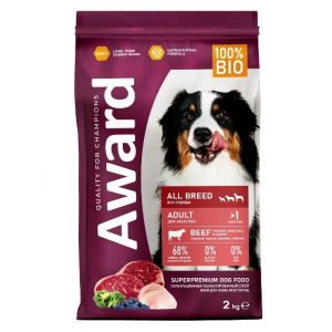 Award Adult Dog для взрослых собак всех пород (Говядина, курица), 2 кг