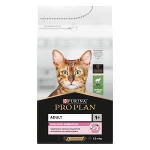 Purina Pro Plan Корм сухой для кошек с чувствительным пищеварением (ягненок), 1,5кг