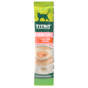 TiTBiT Лакомство для кошек (крем-суп с кусочками индейки), 10г