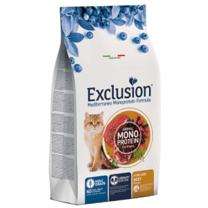 Сухой корм EXCLUSION Monoprotein STERILIZED BEEF для котов после стерилизации с говядиной, 300 г