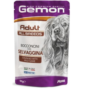 Gemon Dog Adult Wild Games  для собак с кусочками дичи ,100гр