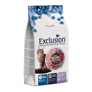 Сухой корм EXCLUSION Monoprotein STERILIZED CHICKEN для крупных стерилизованных котов с цыпленком, 1,5 кг