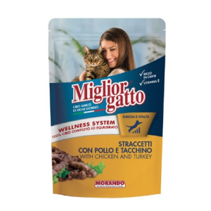 Miglior gatto Chicken-Turkey для кошек кусочки в соусе с курицей и индейкой, 100гр