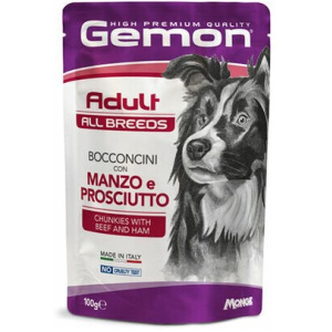 Gemon Dog Adult Beef / Ham для собак кусочки говядины с ветчиной ,100гр