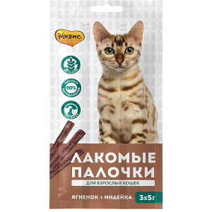 Мнямс Лакомство для кошек (индейка, ягненок), 5г