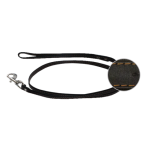 Поводок кожаный, ш 20, длина 1,2 м, черный верх, черный низ