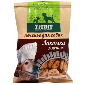 TitBit Лакомка мясная с бараниной печенье для собак 200г