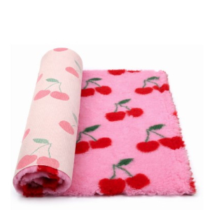 Коврик меховой ProFleece Вишенки 1х1,6м розовый/красный/зелёный