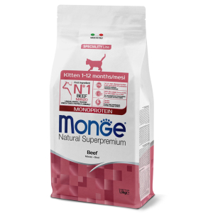 Monge Cat Speciality Line Monoprotein сухой корм для котят и беременных кошек с говядиной 1,5 кг