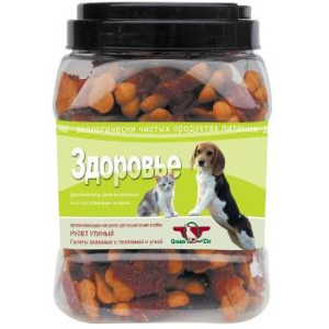 GreenQZin "Здоровье" Лакомство для собак (галеты с телятиной и уткой), 750г
