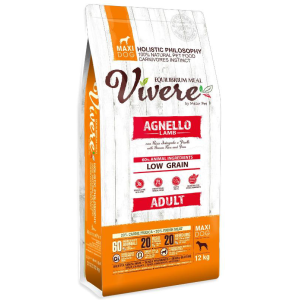 Vivere Корм сухой низкозерновой для взрослых собак крупных пород (ягненок), 12кг