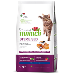 Trainer Natural Корм сухой для взрослых стерилизованных кошек (лосось), 3кг
