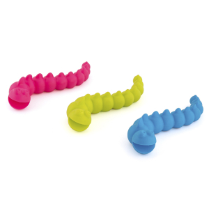 Игрушка NUNBELL для собак Гусеница с отверстиями для корма, TPR 18.5х3см
