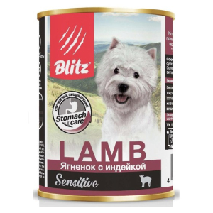 BLITZ Консервы для собак "Ягненок с индейкой", 400 гр