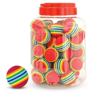 Игрушка для кошек "Мячик полосатый", красный, d35мм