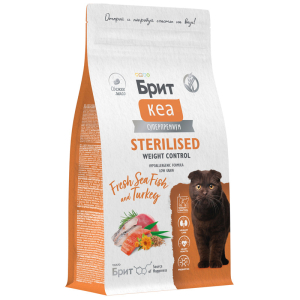 Брит Кеа  Sterilised Weight Control сухой корм для стерилизованных кошек для контроля веса (морская рыба, индейка) 1,5кг