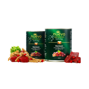 Nuevo Консервы для собак (оленина, лапша, брусника, масло), 400г