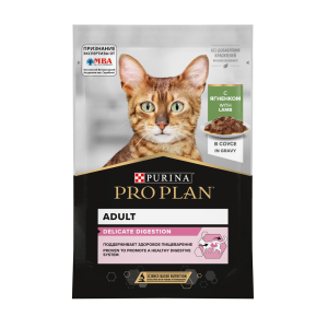 Purina Pro Plan Корм консервированный для кошек с чувствительным пищеварением (ягненок), 85г