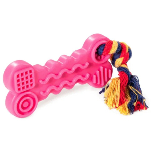 Triol Игрушка для собак из ц/литой резины "Косточка с веревкой", 95/165мм