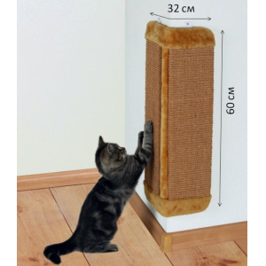 Когтеточка"TRIXIE", с креплением на стену, 32x 60см, коричневая, угловая