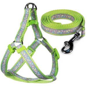 Triol Комплект шлейка и поводок нейлоновый "Одуванчики-2" S, 15*400-520мм; 15*1200мм