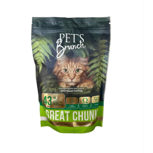 Pet's Brunch Great Chunk Cat сухой корм для кошек с говядиной 400гр