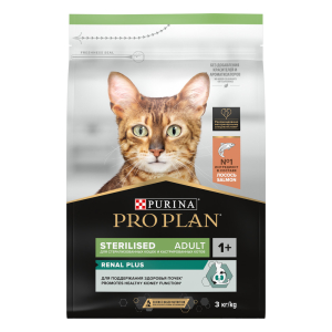 Purina Pro Plan Корм сухой для стерилизованных котов (лосось), 3кг