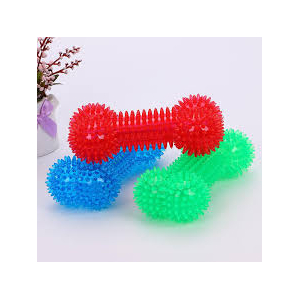 Игрушка-пищалка WOGY для собак косточка с шипами TPR 16х8х5см