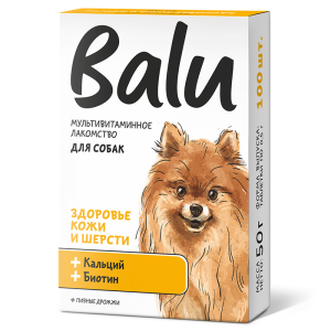 Balu "Здоровье кожи и шерсти" Лакомство мультивитаминное для собак, 100шт
