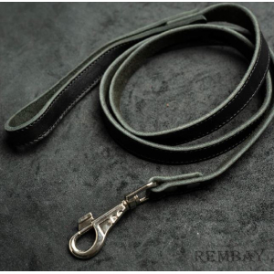 Поводок из натуральной кожи, (чёрный) 120см