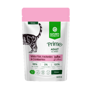 Natures Protection Prime Urinary  для  кошек всех пород кусочки в соусе белая рыба/анчоусы/клюква,300г