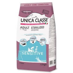 Unica Classe Adult Sterilized Sensitive для стерилизованных кошек с чувствительной кожей (Тунец), 300 гр